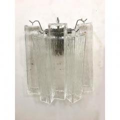  SimoEng 21st Century Clear Squared Murano Glass Wall Sconces - 3634523