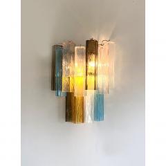  SimoEng 21st Century Multicolored Squared Murano Glass Wall Sconces a Pair - 3443909