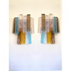  SimoEng 21st Century Multicolored Squared Murano Glass Wall Sconces a Pair - 3520162