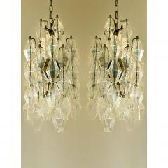  SimoEng A Pair of Champagne Poliedro Murano Glass Chandelier - 3483483