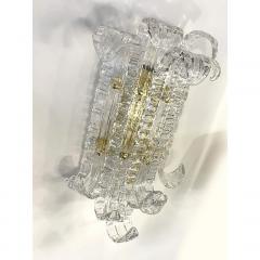  SimoEng A Pair of Contemporary Transparent Lingue Murano Glass Wall Lamp - 4028683
