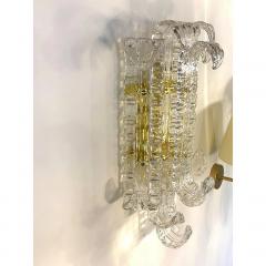  SimoEng A Pair of Contemporary Transparent Lingue Murano Glass Wall Lamp - 4028686