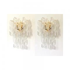  SimoEng A Pair of Contemporary Transparent Ricci Murano Glass - 3233332