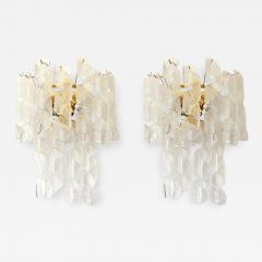  SimoEng A Pair of Contemporary Transparent Ricci Murano Glass - 3236256