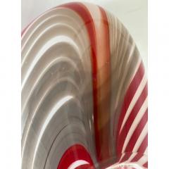  SimoEng Abstarct Vase in Milky White Murano Style Glass With Red and Beige Reeds - 3346084