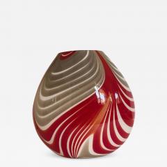  SimoEng Abstarct Vase in Milky White Murano Style Glass With Red and Beige Reeds - 3347902
