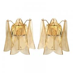  SimoEng Amber Rondini Murano Glass Gold Wall Sconces by Simoeng Set of 2 - 4685646
