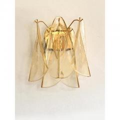  SimoEng Amber Rondini Murano Glass Gold Wall Sconces by Simoeng Set of 2 - 4685649