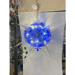  SimoEng Blue Murano Style Glass Sputnik Gold Chandelier - 3966796