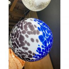  SimoEng Blue and Black Murrine Sphere Pendant in Murano Style Glass - 4086563