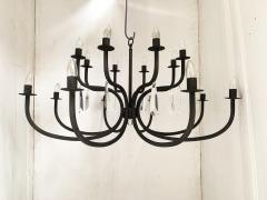  SimoEng Chandelier in Matte Black Metal 20 Lights Wrought Iron Florentine Art - 2824933