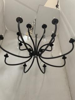  SimoEng Chandelier in Matte Black Metal 20 Lights Wrought Iron Florentine Art - 2824936