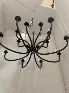  SimoEng Chandelier in Matte Black Metal 20 Lights Wrought Iron Florentine Art - 2824941