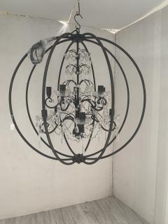  SimoEng Chandelier in black metal 8 lights wrought iron Florentine art made in Italy - 2781613