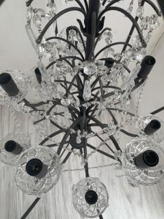  SimoEng Chandelier in black metal 8 lights wrought iron Florentine art made in Italy - 2781615