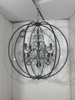  SimoEng Chandelier in black metal 8 lights wrought iron Florentine art made in Italy - 2781618