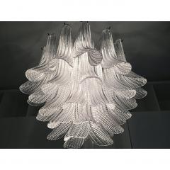  SimoEng Clear Selle Seghettate Murano Glass Venini Style Chandelier - 4209326