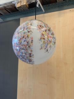  SimoEng Contempoarary Milky White Sphere in Murano Style Glass With Multicolored Murrine - 2830727
