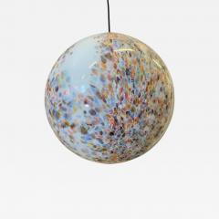  SimoEng Contempoarary Milky White Sphere in Murano Style Glass With Multicolored Murrine - 2839715