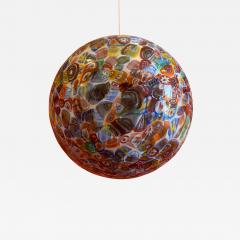  SimoEng Contempoarary Milky White Sphere in Murano Style Glass With Multicolored Murrine - 2839718
