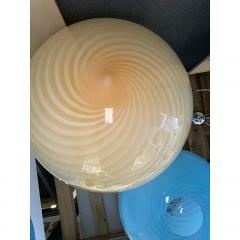  SimoEng Contemporary Amber White Sphere Pendant in Murano Glass - 3366814