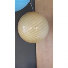  SimoEng Contemporary Amber White Sphere Pendant in Murano Glass - 3366816