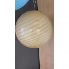  SimoEng Contemporary Amber White Sphere Pendant in Murano Glass - 3366817