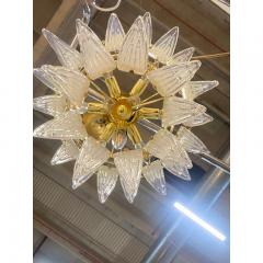  SimoEng Contemporary Belt Opalino Palmette Murano Glass Chandelier - 3677413