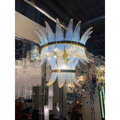  SimoEng Contemporary Belt Opalino Palmette Murano Glass Chandelier - 3677416