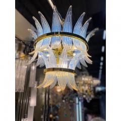  SimoEng Contemporary Belt Opalino Palmette Murano Glass Chandelier - 3677418