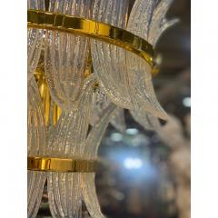  SimoEng Contemporary Belt Opalino Palmette Murano Glass Chandelier - 3677421