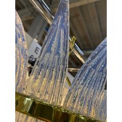  SimoEng Contemporary Belt Opalino Palmette Murano Glass Chandelier - 3677423