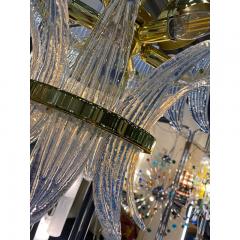  SimoEng Contemporary Belt Opalino Palmette Murano Glass Chandelier - 3677425