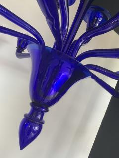  SimoEng Contemporary Blue Murano Attributed Glass Chandelier - 2830832