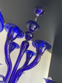  SimoEng Contemporary Blue Murano Attributed Glass Chandelier - 2830834