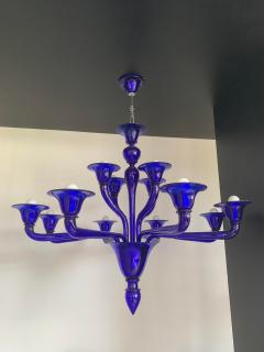  SimoEng Contemporary Blue Murano Attributed Glass Chandelier - 2830837