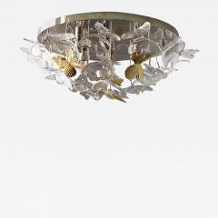  SimoEng Contemporary Brass and Murano Glass Butterfly Flush Mount by Simoeng - 3745182