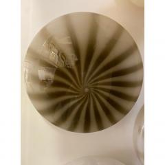  SimoEng Contemporary Brown Reeds on White Murano Glass Wall Sconce or Flush Mount - 3366805