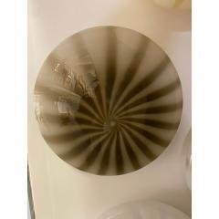  SimoEng Contemporary Brown Reeds on White Murano Glass Wall Sconce or Flush Mount - 3366807