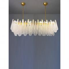  SimoEng Contemporary Clear Conchiglie Murano Glass Rectangular Gold Chandelier - 4718578