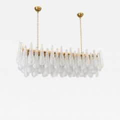  SimoEng Contemporary Clear Conchiglie Murano Glass Rectangular Gold Chandelier - 4719030