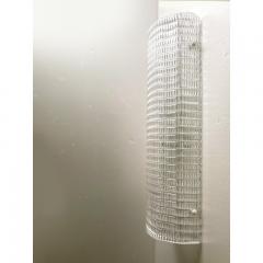  SimoEng Contemporary Clear Diamanted Rectangular Murano Glass Wall Sconce - 3612387