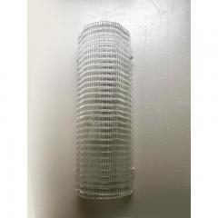  SimoEng Contemporary Clear Diamanted Rectangular Murano Glass Wall Sconce - 3612388