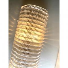  SimoEng Contemporary Clear Diamanted Rectangular Murano Glass Wall Sconce - 3612390