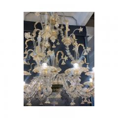  SimoEng Contemporary Floral Venetian Ca Rezzonico Gold Murano Glass Chandelier - 3232952