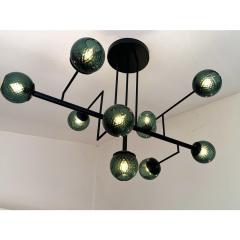  SimoEng Contemporary Green Spheres Murano Glass Sputnik Chandelier by Simoeng - 4349976