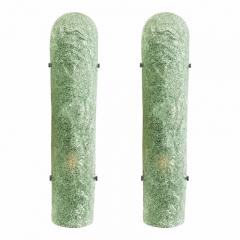  SimoEng Contemporary Hammered Green Graniglia Murano Glass Wall Sconces Set of Two - 4718425