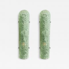  SimoEng Contemporary Hammered Green Graniglia Murano Glass Wall Sconces Set of Two - 4718764