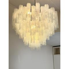  SimoEng Contemporary Huge Venied White Alabastro Tronchi Murano Glass Chandelier - 4566982