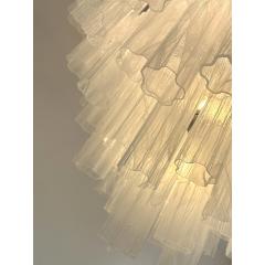  SimoEng Contemporary Huge Venied White Alabastro Tronchi Murano Glass Chandelier - 4566983